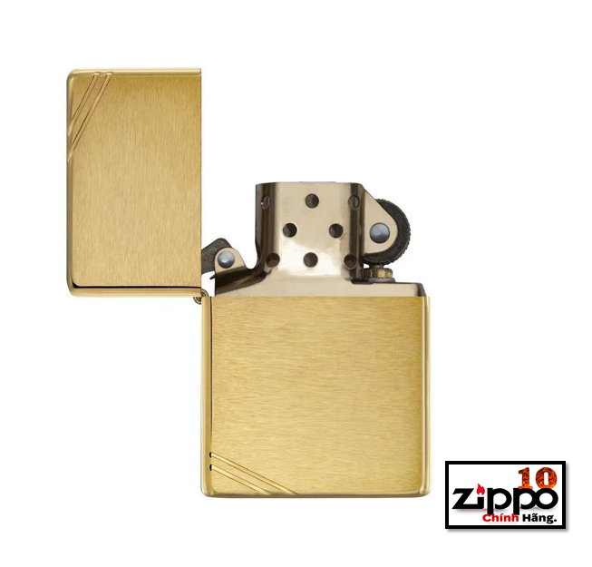 Bật lửa Zippo 240(vàng nhám góc) Vintage Brushed Brass- Chính hãng 100%