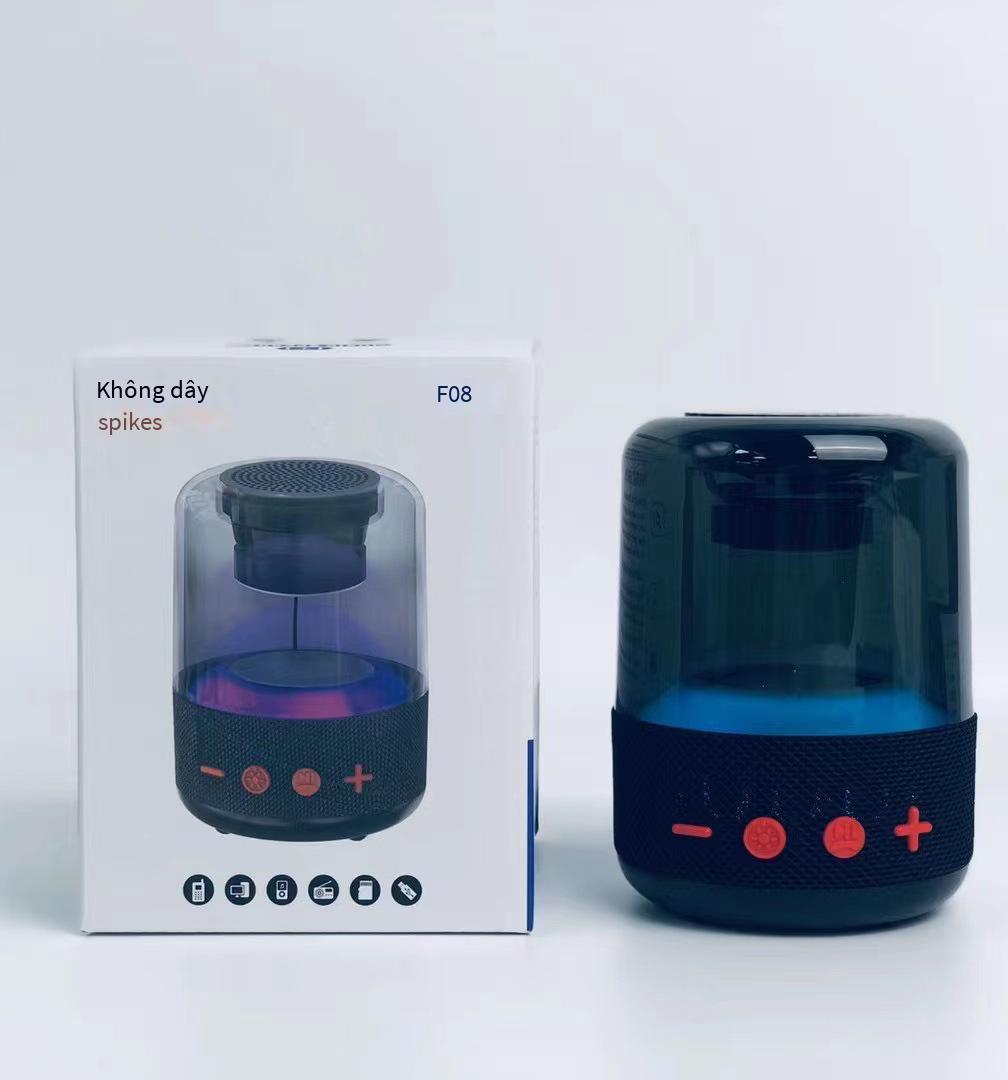 Thuận lợi nhất loa bluetooth F08 mới tại nhà 3d bao quanh đèn lồng trong suốt âm thanh loa siêu trầm mini bầu không khí ánh sáng loa