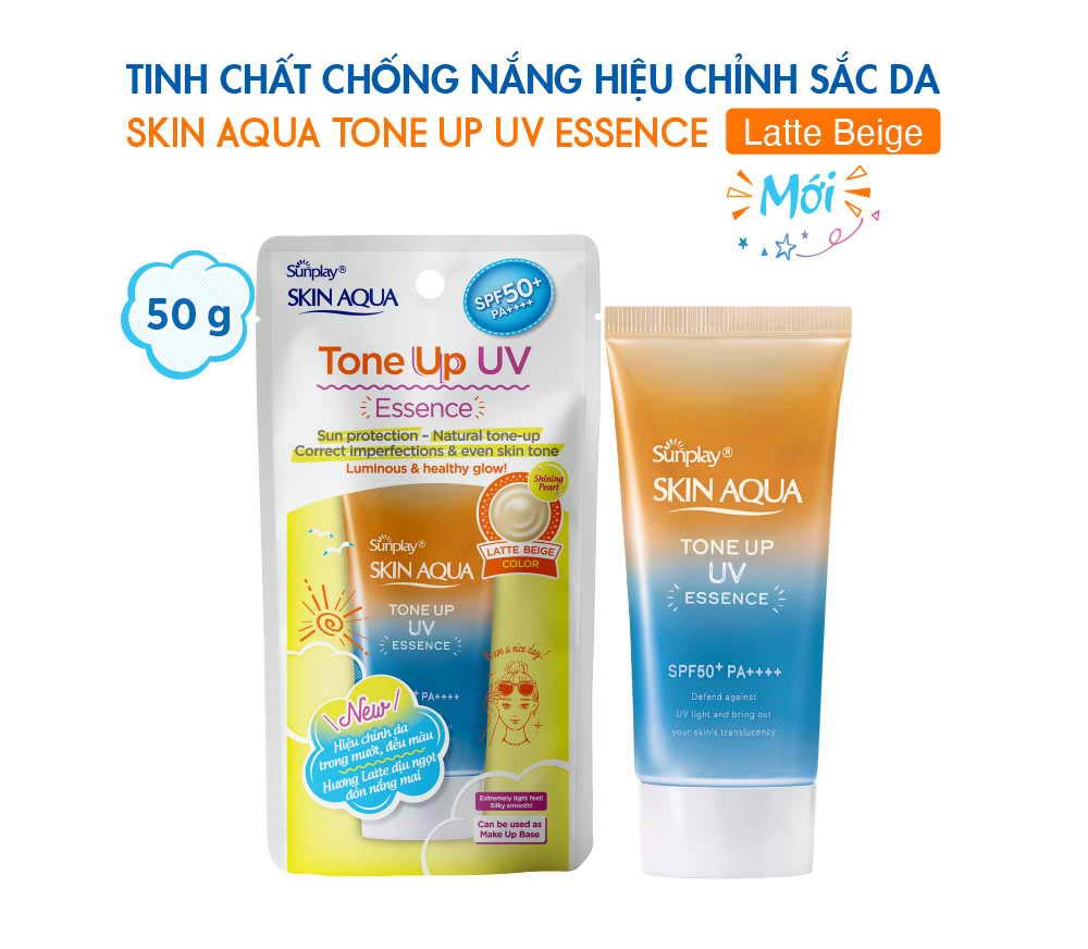 Tinh Chất Chống Nắng Sunplay Skin Aqua Hiệu Chỉnh Sắc Da Tone Up UV Latte Beige SPF50+ PA++++ 50g