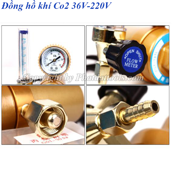 Đồng hồ sấy khí Co2 cho máy hàn Mig