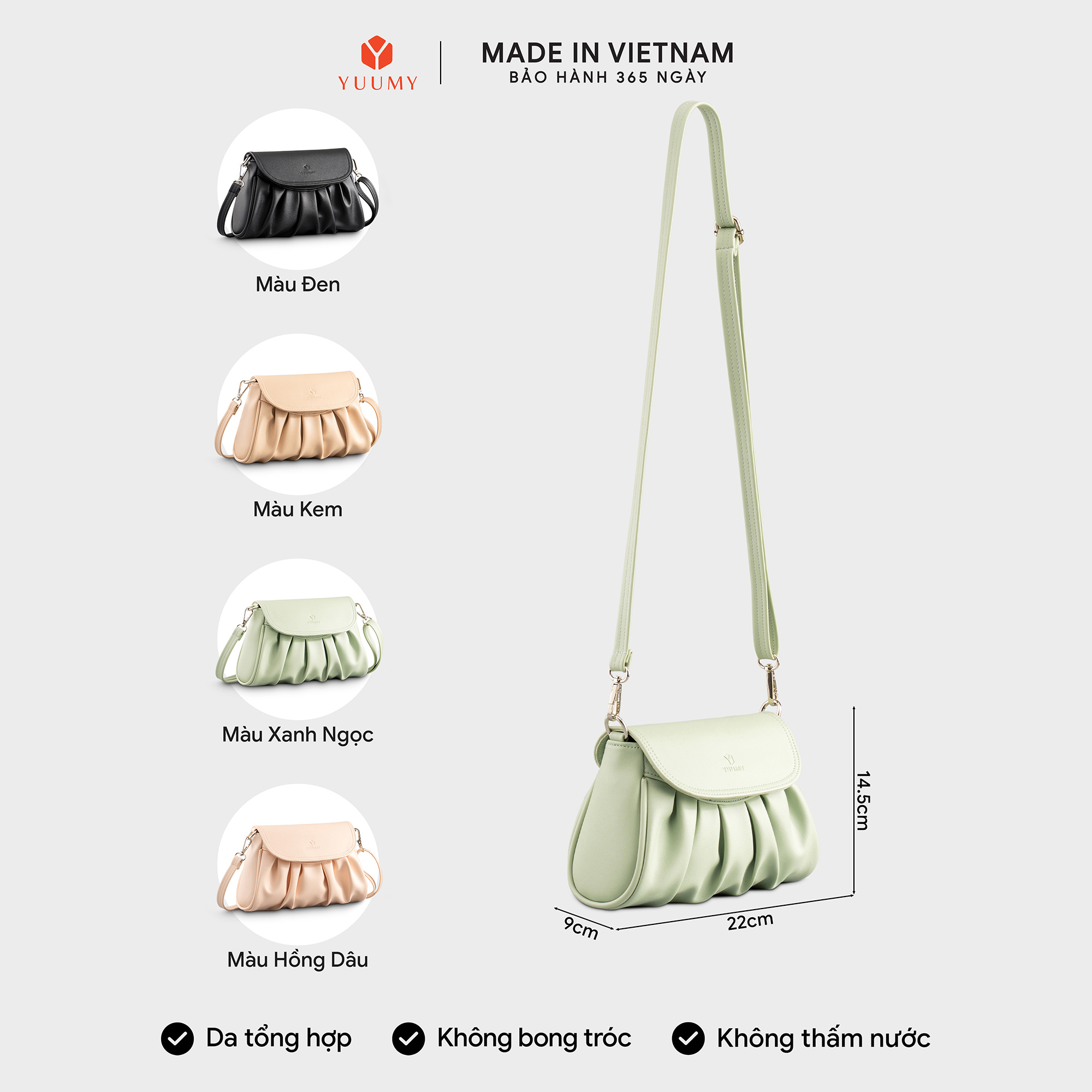 Túi Yuumy ( Thời trang nữ đi tiệc size 22 - Túi đeo chéo da YN284 )