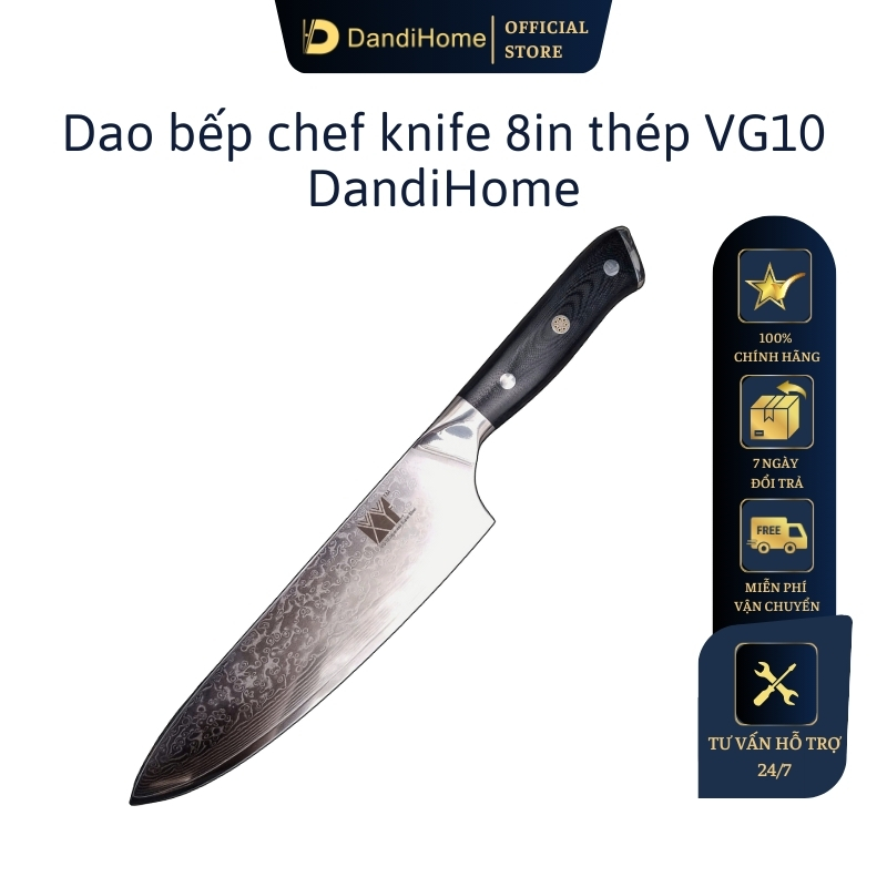 Dao bếp XYj Chef’s Knife 8in VG10 Damascus