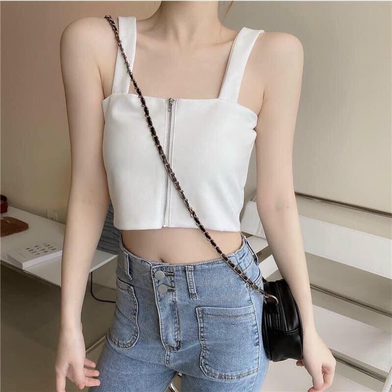 Áo croptop kiểu đắp chéo mặc 2 kiểu hot hit