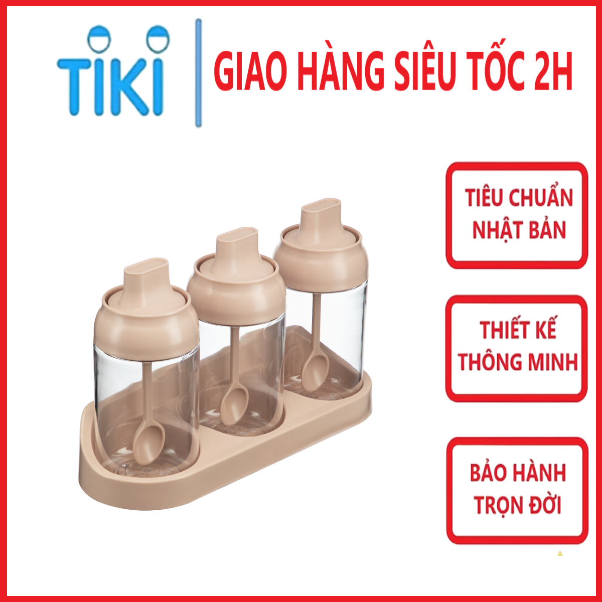Bộ 3 hộp gia vị Tritan Yoko - Chính Hãng inochi Tiêu chuẩn nhật bản dễ dàng vệ sinh và sử dụng