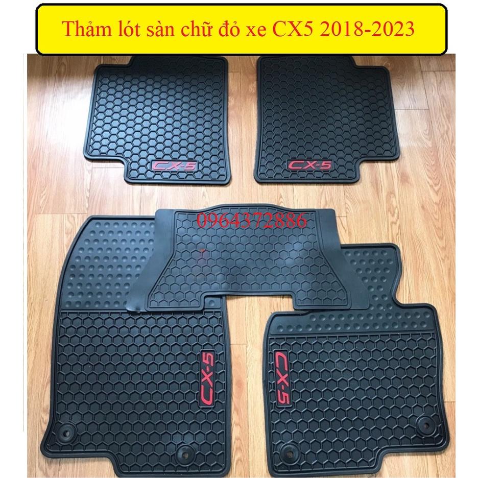 Thảm lót sàn cao su xe Mazda CX5 2018-2023 - chữ đỏ đúc theo xe