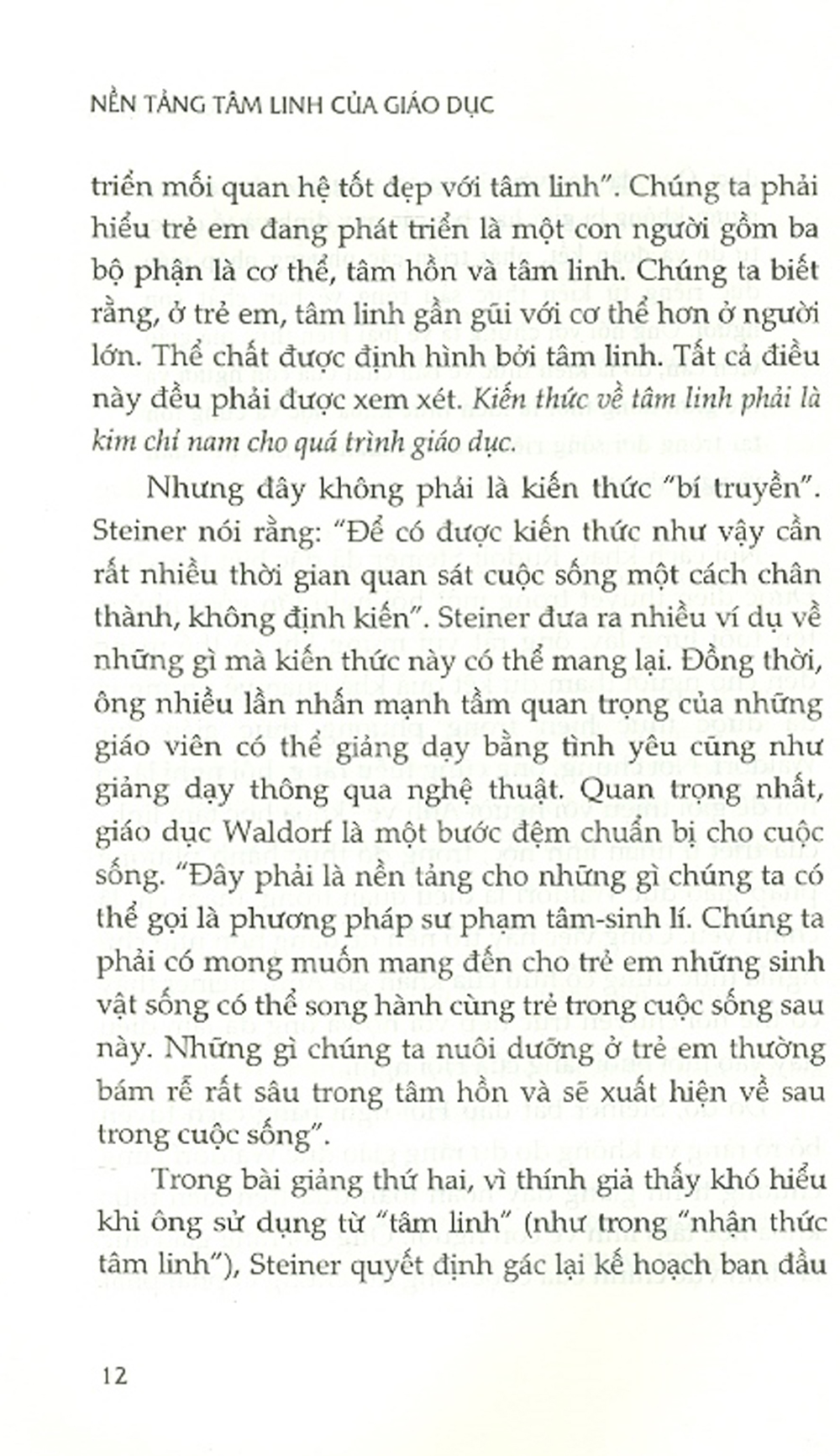 Nền tảng tâm linh của giáo dục