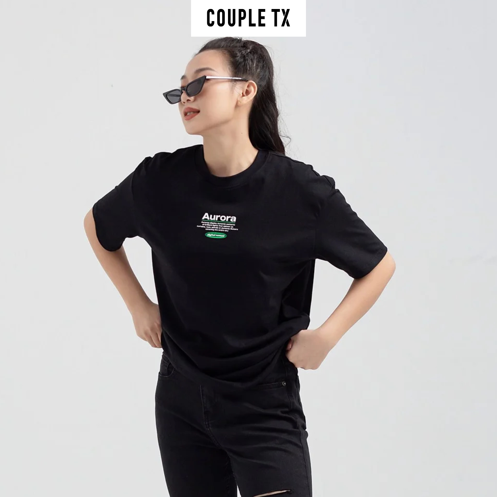 COUPLE TX - Áo Thun Nữ Relax Fit In Graphic Aurora WTS 2178