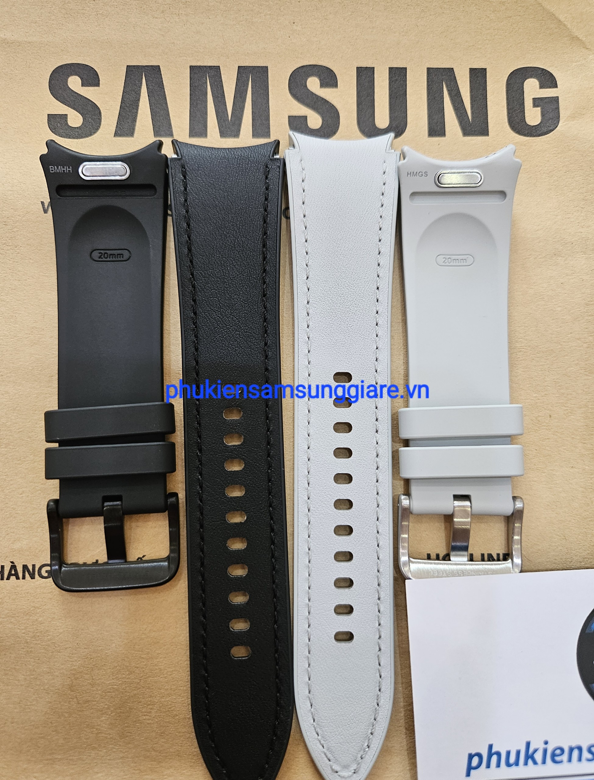 Dây da Eco Hybrid Samsung Galaxy Watch6 classic/watch 5/watch 4- Hàng chính hãng
