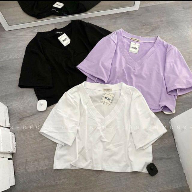 Áo croptop trơn basic cổ tim TTPM90