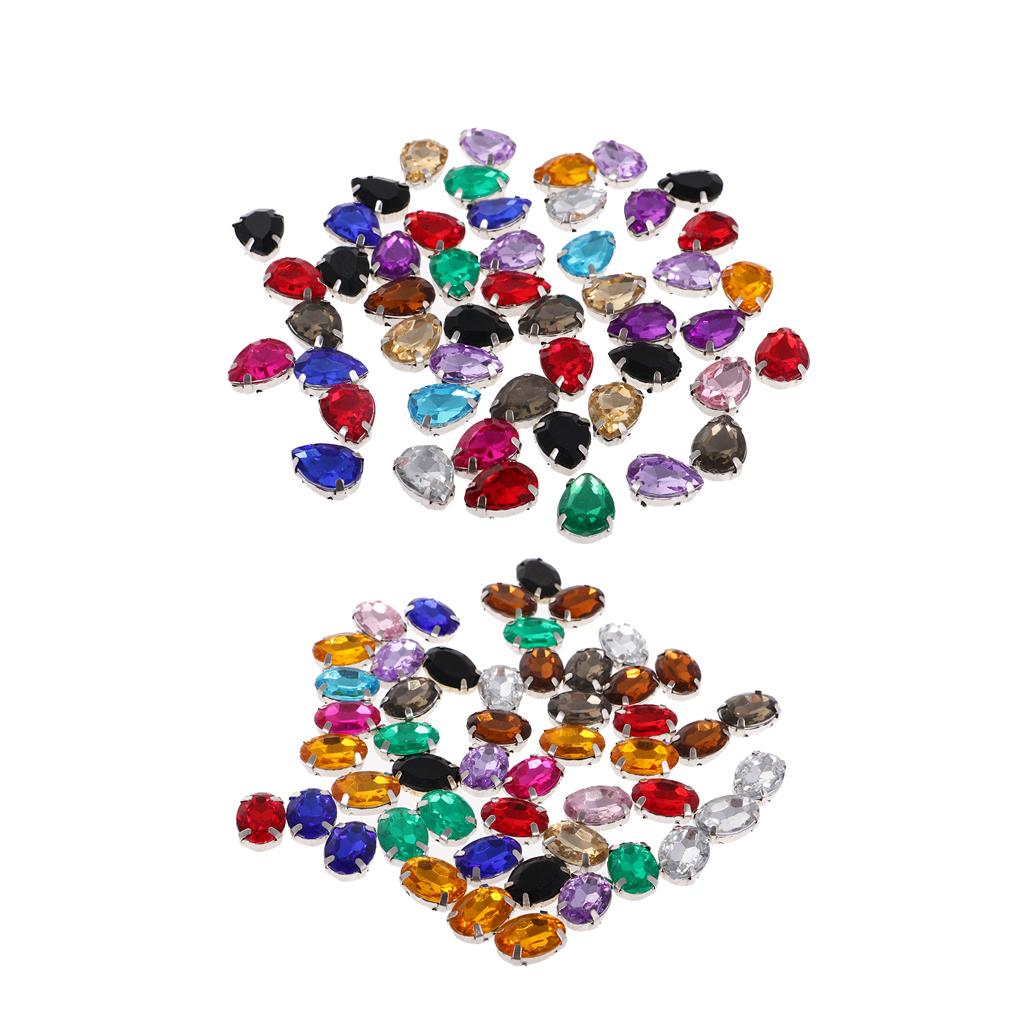 100 PCS 10*14 Mm Hình Bầu Dục Waterdrop Acrylic Ren Nút Phối Màu Cho Đồ Thủ Công