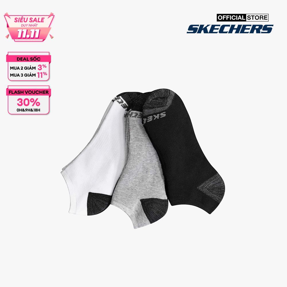 SKECHERS - Set 3 đôi vớ nam cổ thấp Cushioned No Show S108262