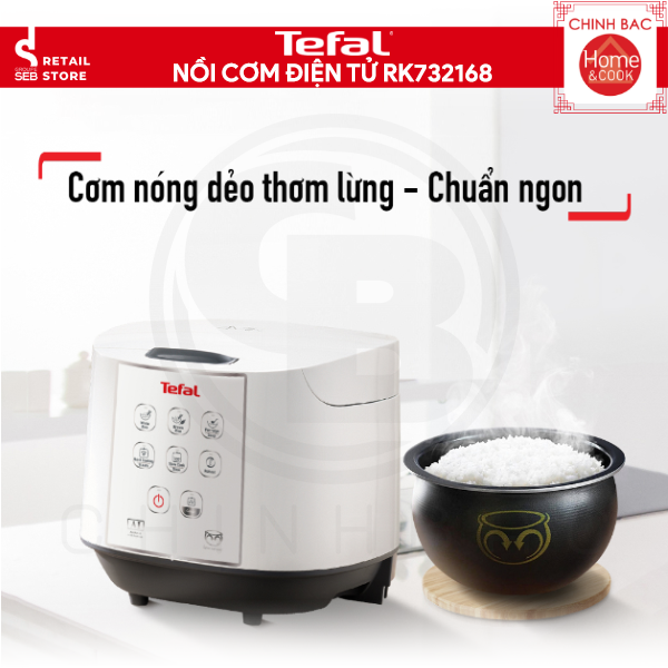 Nồi cơm điện tử Tefal RK732168, Dung tích 1.8L, Công suất 750W - Hàng chính hãng