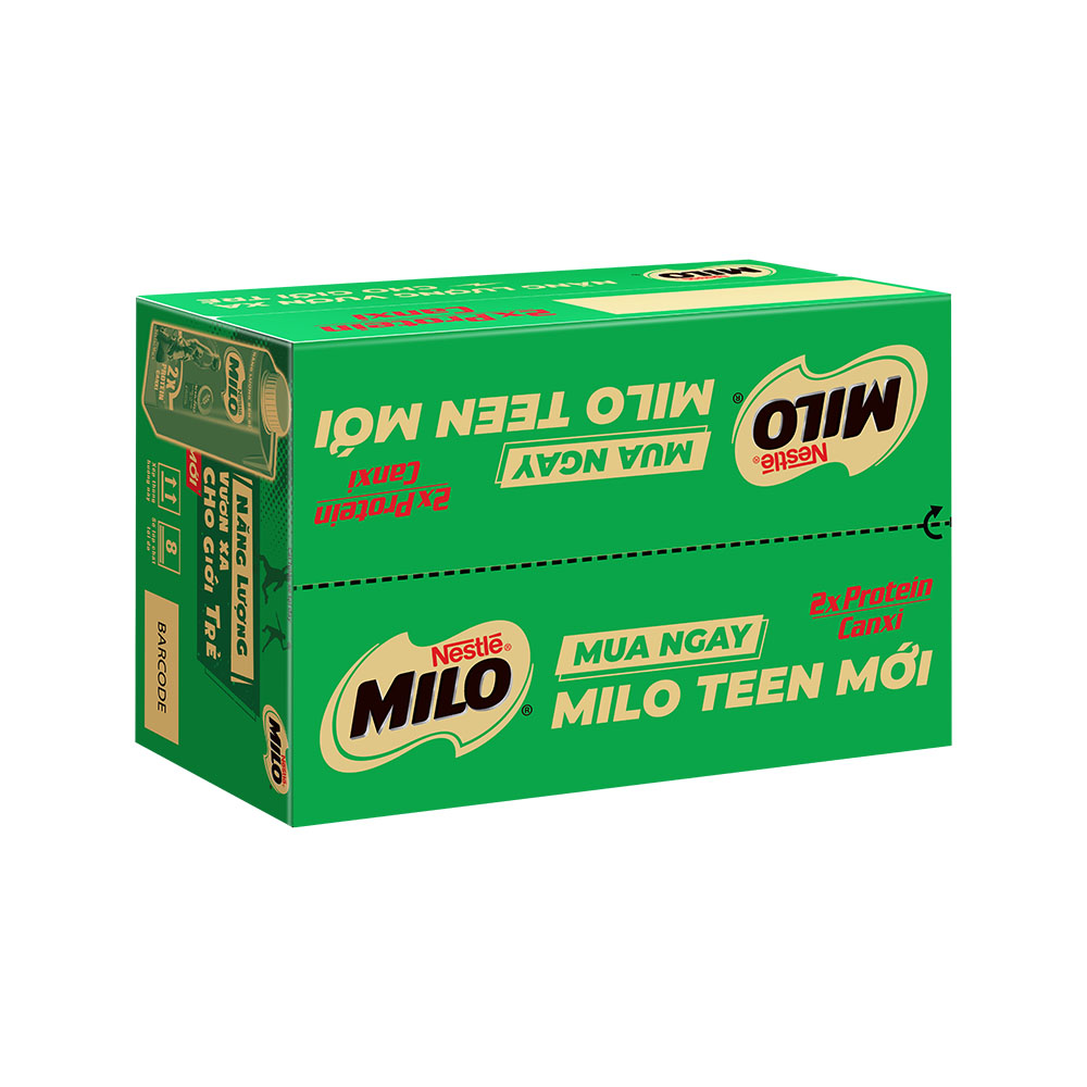 Hình ảnh Sữa Lúa Mạch Nestlé MILO Teen Protein Canxi (24 x 210ml)