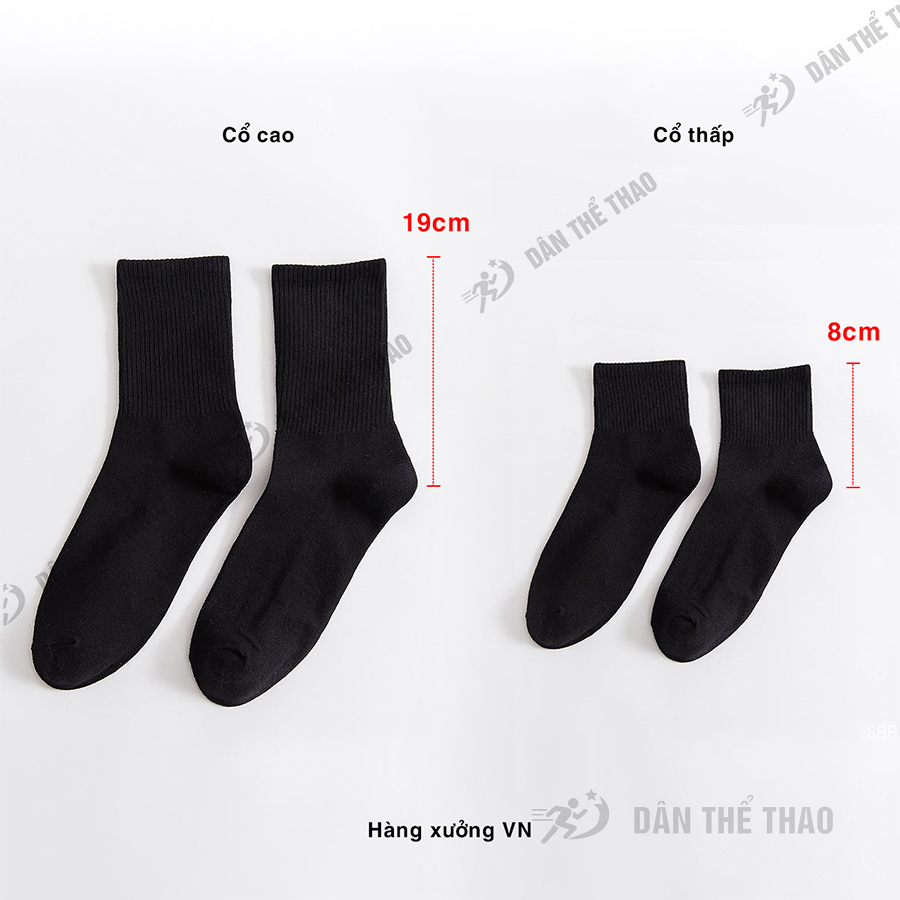 Tất vớ nam nữ màu trơn chất liệu vải Cotton co giãn bốn chiều phong cách hiện đại