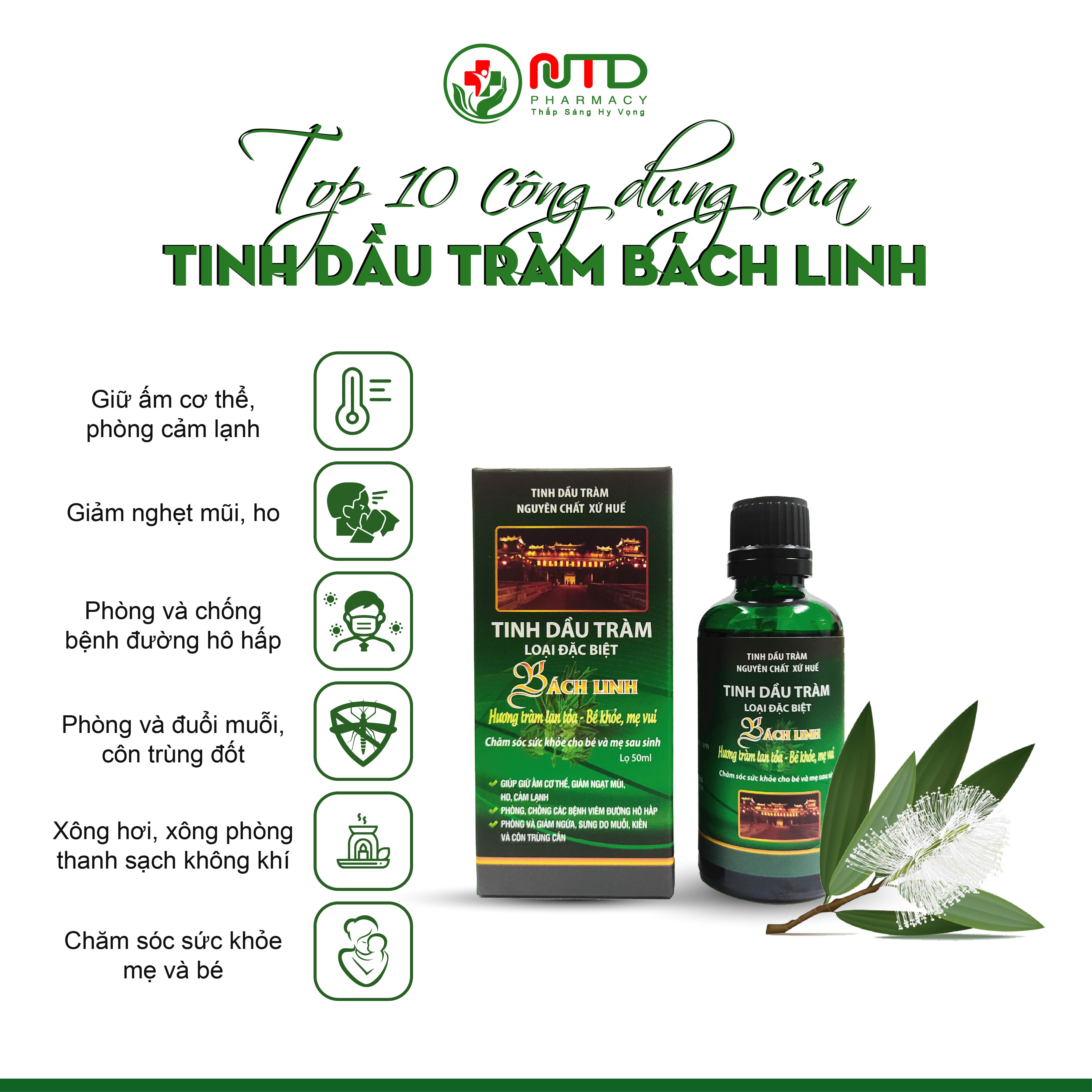 Tinh dầu tràm Bách Linh - Tinh dầu chăm sóc sức khỏe mẹ và bé