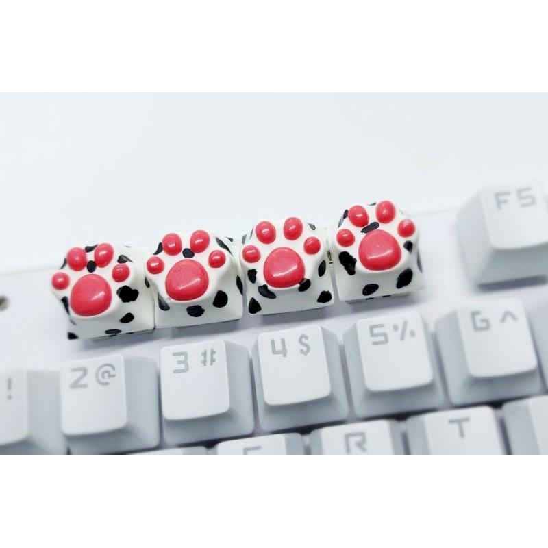 Keycap chân mèo họa tiết đốm trang trí bàn phím cơ gaming