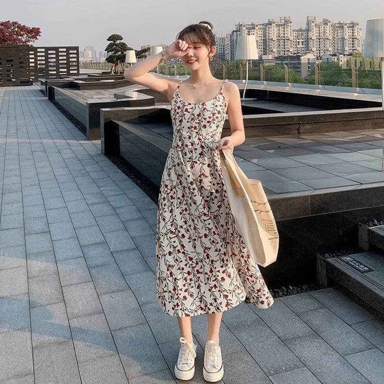 Váy Hai Dây Nữ, Váy Nữ Họa Tiết Hoa Nhí Hai Dây Nhẹ Nhàng Moda.H ! *