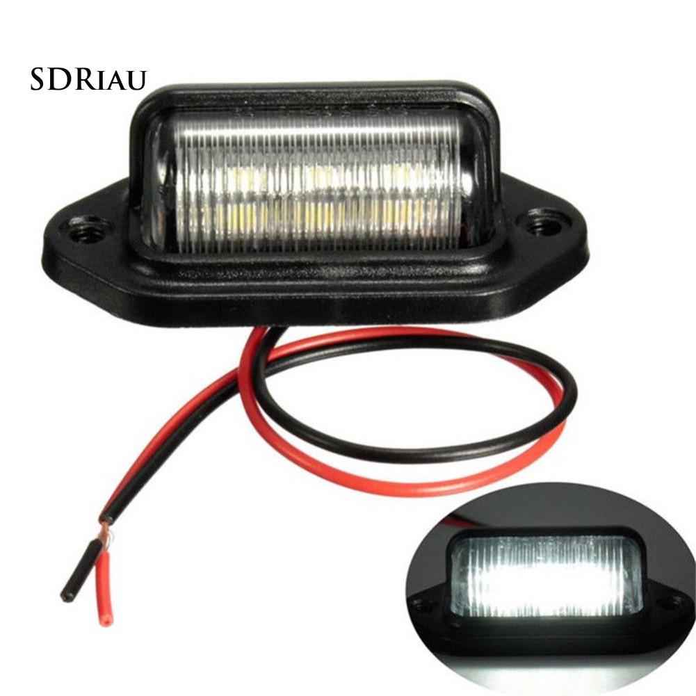 2 Đèn led 6 bóng gắn bảng số xe ô tô 12/24V chất lượng cao