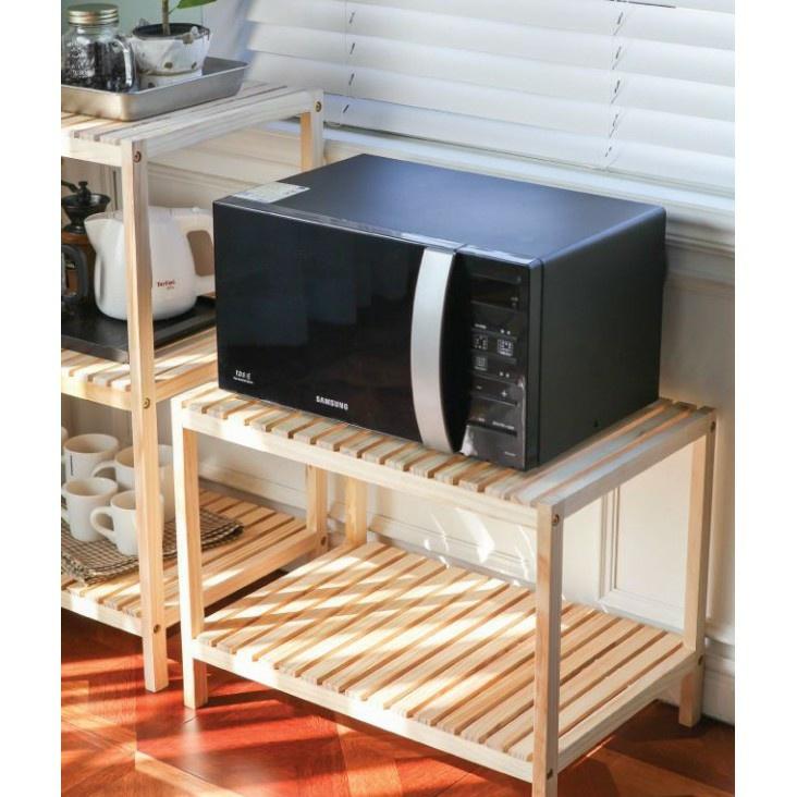 Kệ Oven/ Kệ Lò Vi Sóng 2 Tầng Gỗ Thông Nhập Khẩu Tự Lấp Ráp Dài 60cm Cao 46cm tien2821998