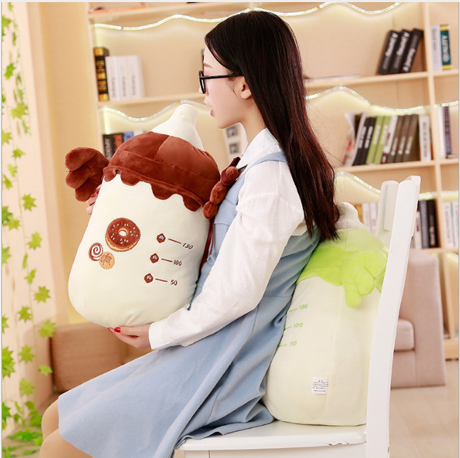 Gấu bông kèm mền hình bình sữa siêu cute 3 trong 1 nỉ nhung cực mịn