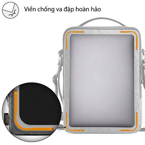 TÚI ĐEO CHÉO TOMTOC (USA) URBAN SHOULDER BAGS DÀNH CHO MACBOOK, LAPTOP 15″16″ GRAY chống sốc tối ưu - HÀNG CHÍNH HÃNG