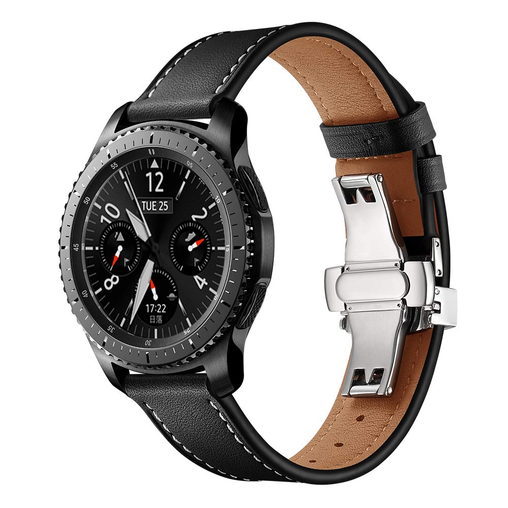 Dây Da Khóa Bạc Chống Gãy Cho Galaxy Watch 46