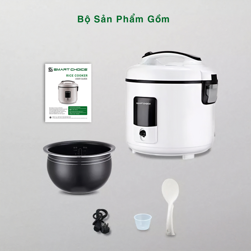 Nồi Cơm Điện Cơ 1.8L + 2.8L SMARTCHOICE Lòng Niêu Dày, Nấu Chín Nhanh, 2 Đến 6 Người Dùng, Thương Hiệu Việt Uy Tín, Bảo hành Chính Hãng 18 Tháng