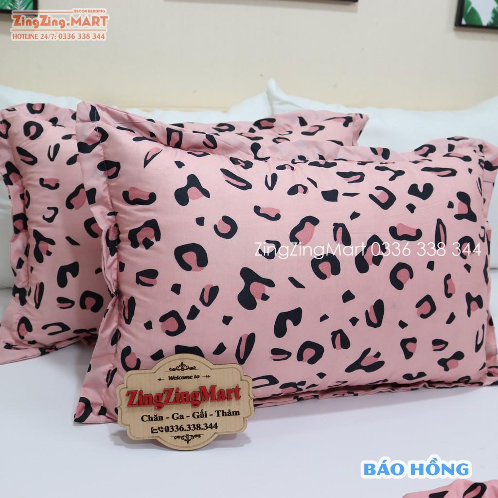 Bộ Ga Gối Poly Beo Hồng | Bộ Drap giường Ga trải giường - ZingZingMart