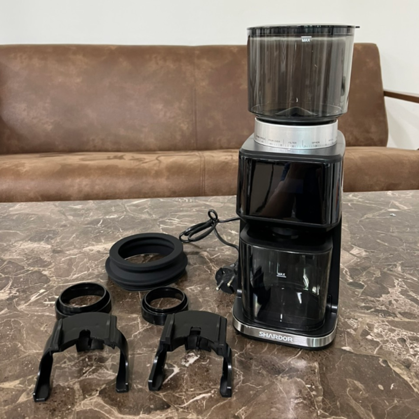 Máy xay hạt cà phê Espresso cao cấp Shardor BD-CG018, 2 giá Portafilter 53 và 58mm, công suất 165W - Hàng chính hãng, bảo hành 12 tháng