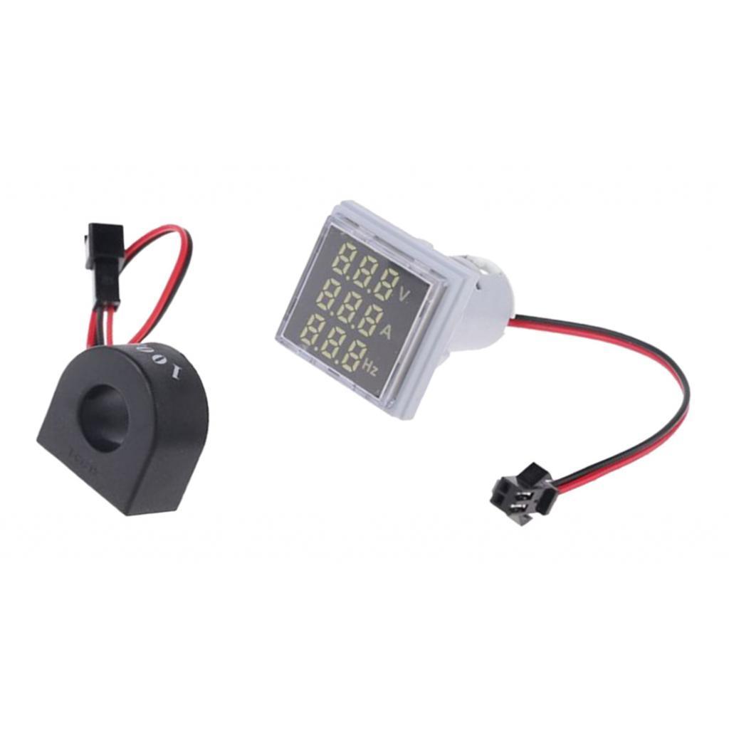 2pcs Square LED Digital Hertz Meter Voltage Current Frequency Indicator