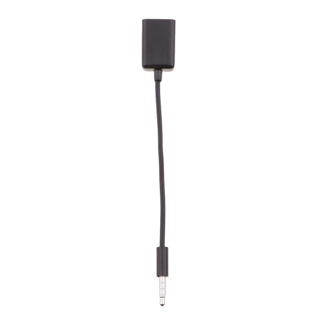 3.5mm Car Male Audio AUX Headphone Plug to USB 2.0 Female  Cable Adapter