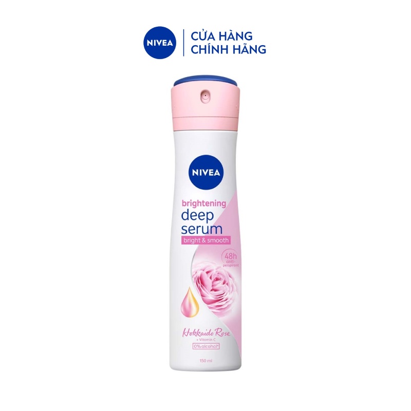 Xịt Ngăn Mùi Nivea Serum Trắng Mịn Hương Hoa Hồng Hokkaido (150ml) 85304