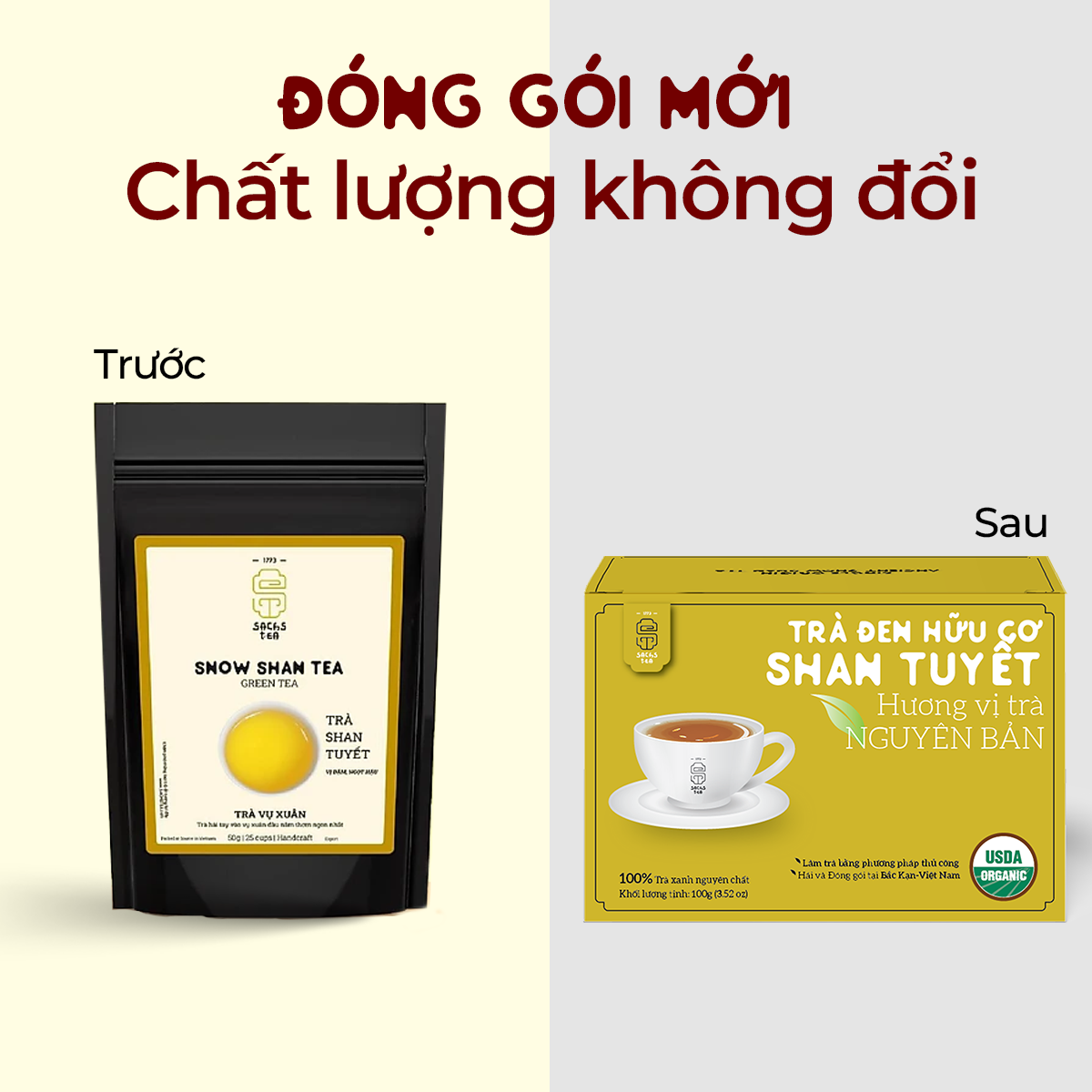 Trà Đen Loại đặc biệt | 100% Chứng nhận hữu cơ USDA Organic | Loại 1 búp 2 lá lên men | Thơm mạch nha, Đậm vị, ngọt hậu sâu 100g
