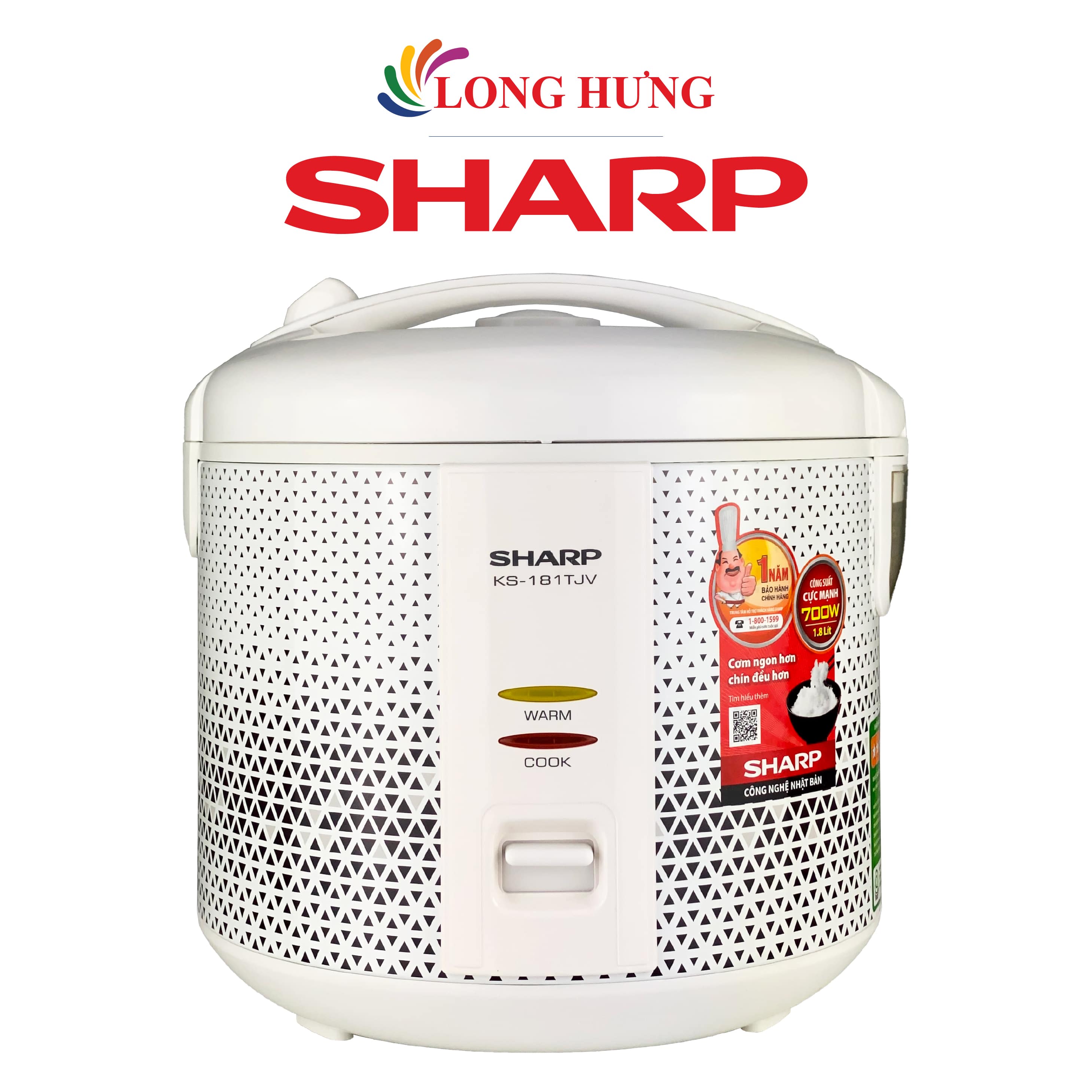 Nồi cơm điện nắp gài Sharp 1.8 lít KS-181TJV/"AB"/"BM"/"PB" - Hàng chính hãng