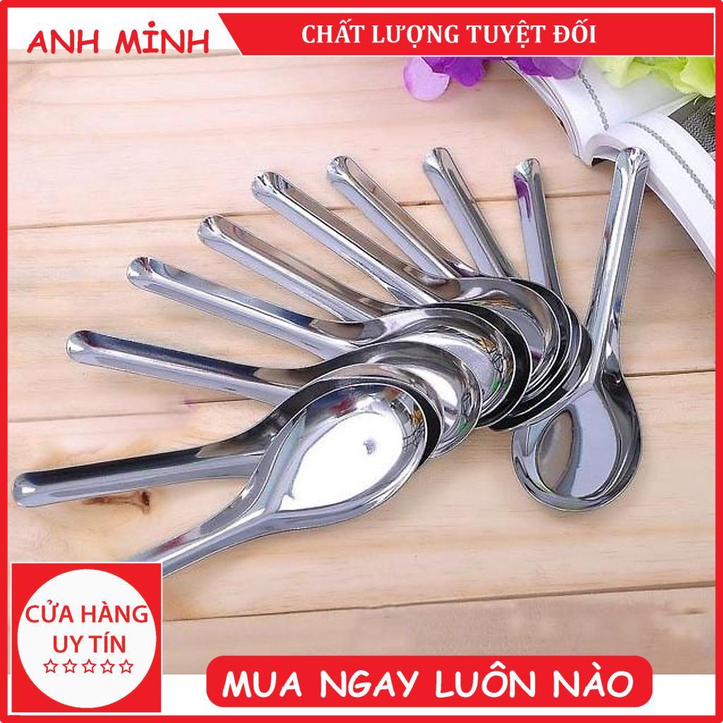 Bộ 5 Muỗng ăn cơm inox, muỗng canh, muỗng inox, muỗng cà phê, muỗng nhựa