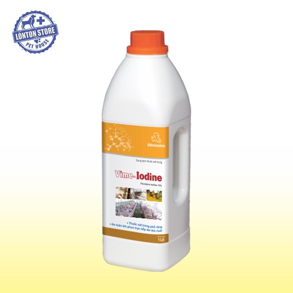 Vime Iodine - Dung Dịch Sát Trùng Vết Thương, Sát Trùng Môi Trường, Văn Phòng, Chuồng Trại, 1 lit