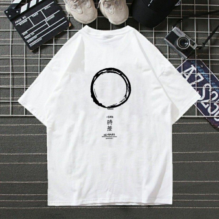 Áo Thun Tay Lỡ In Vòng Tròn Enso