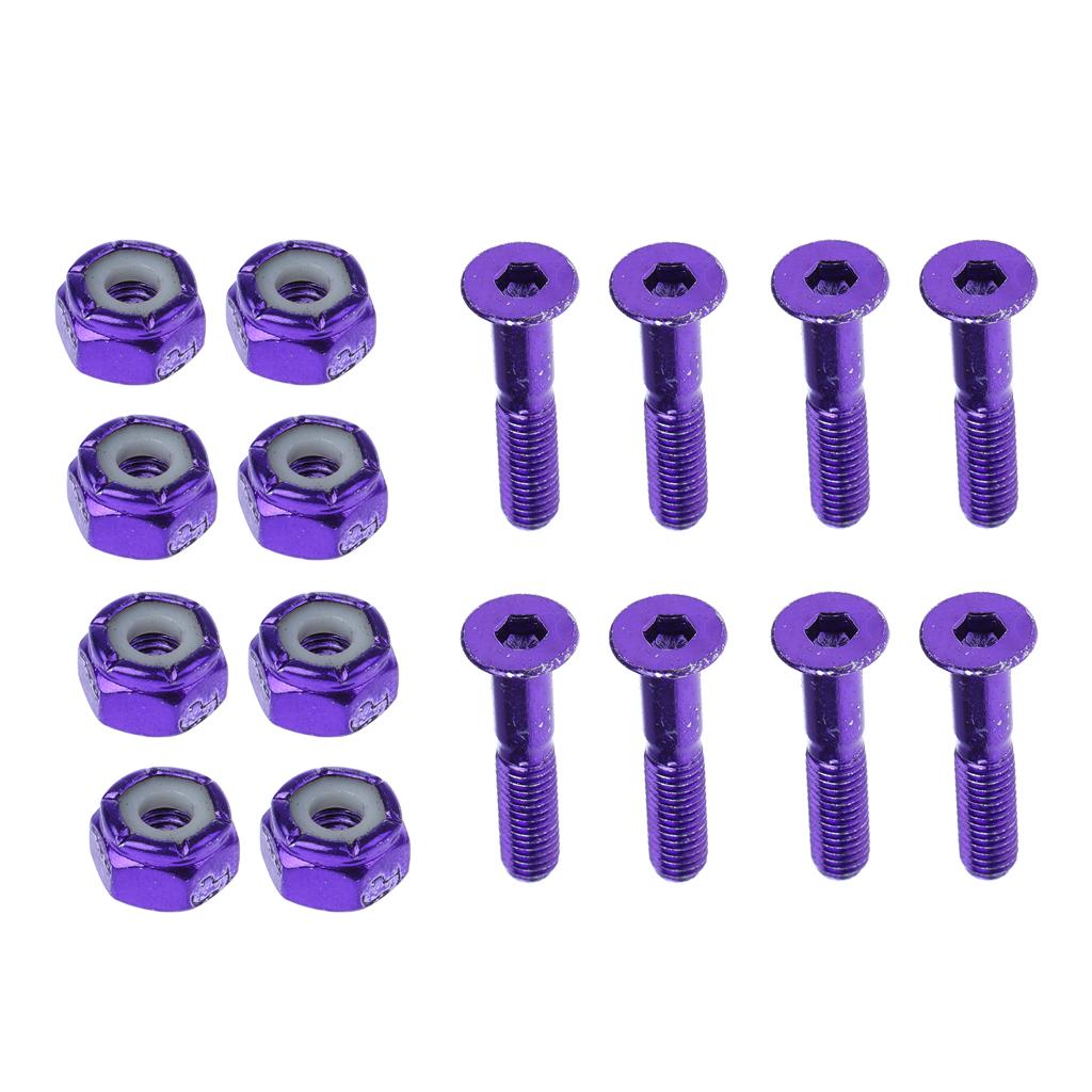 2x8pcs Replacement Skateboard Truck Hardware Set Longboard Screws Bolts