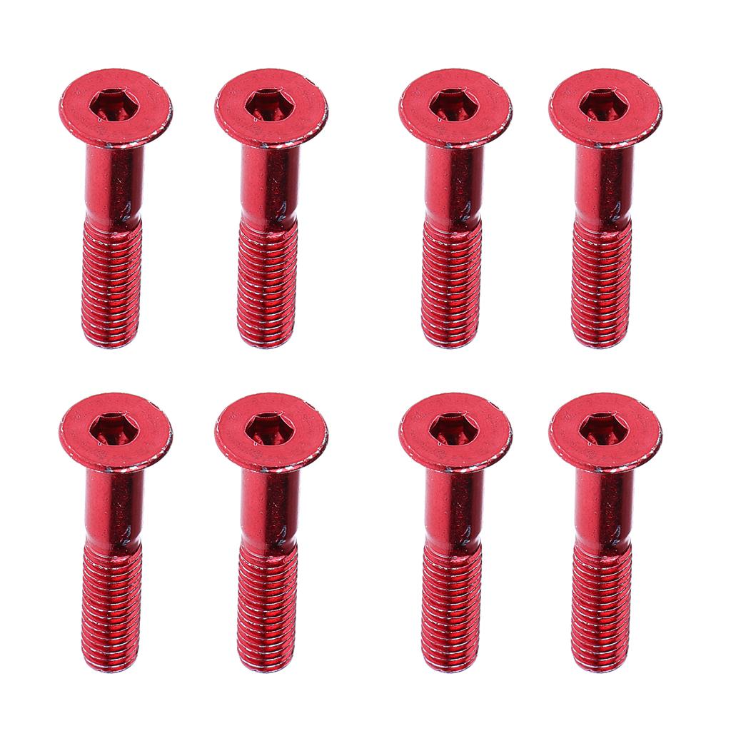 2x8pcs Replacement Skateboard Truck Hardware Set Longboard Screws Bolts Red