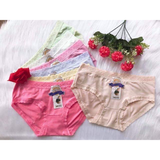Combo 10 quần thun viền ren, quần lót, quần nhỏ, chíp form 55kg tro lại