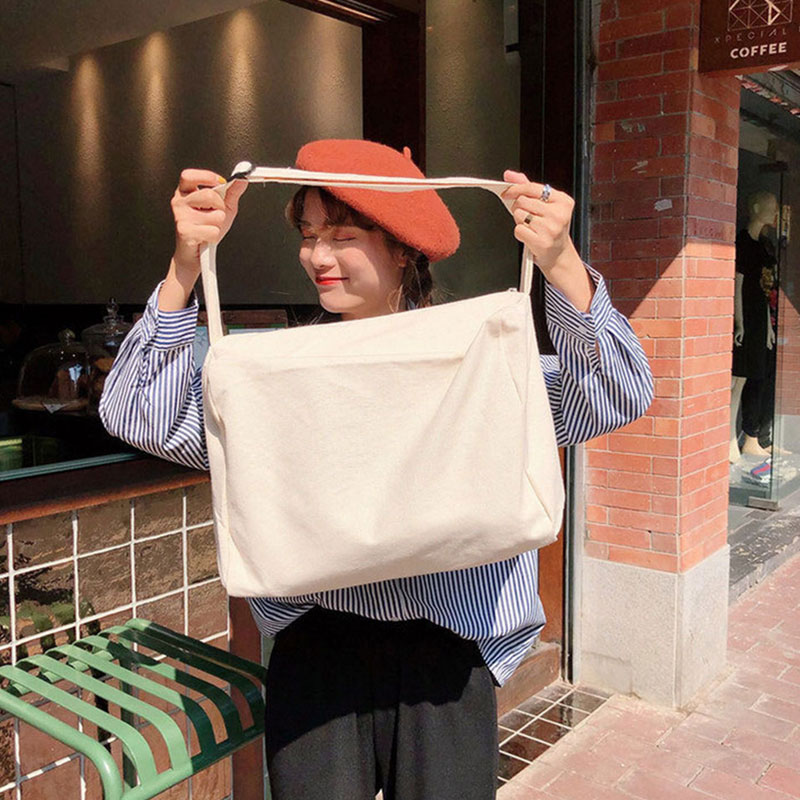 Túi Xách Nữ Đẹp Đeo Chéo Kiểu Dáng Đơn Giản Basic, Túi Vải Canvas Đeo Chéo Kích Thước Lớn Tiện Dụng - OTV064 - Ope Store