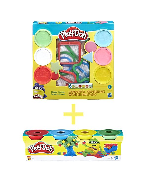 PLAYDOH Khuôn Tạo Hình Và Bột Nặn 4 Màu CBE8534/E8530-23241