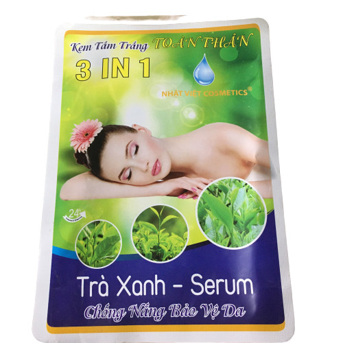 Kem và bột tắm trắng toàn thân - Nhật Việt Trà Xanh - 3 IN 1 (120g)