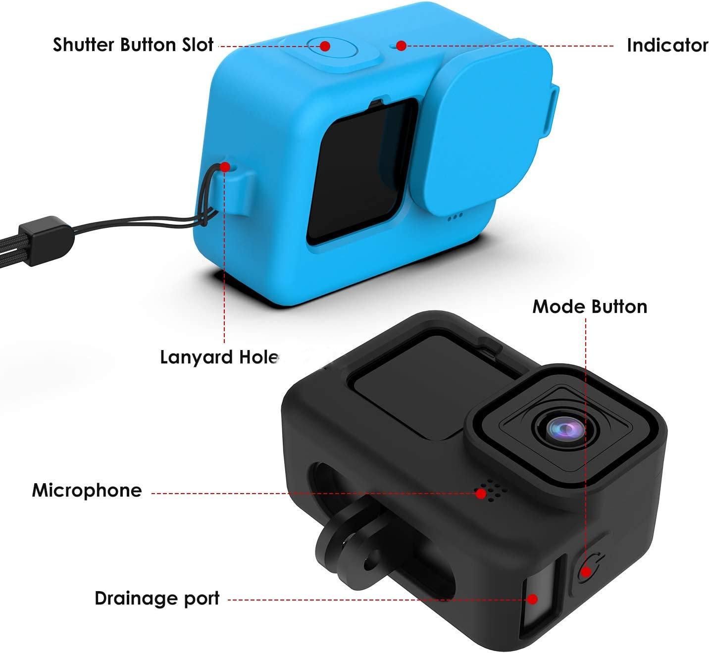 Ốp Lưng Dẻo Silicone Cho GoPro Hero 10 9 Đen Kính Cường Lực Bảo Vệ Màn Hình Màng Bảo Vệ Nắp Ống Kính Cho Go Pro 10 9 Ốp Lưng