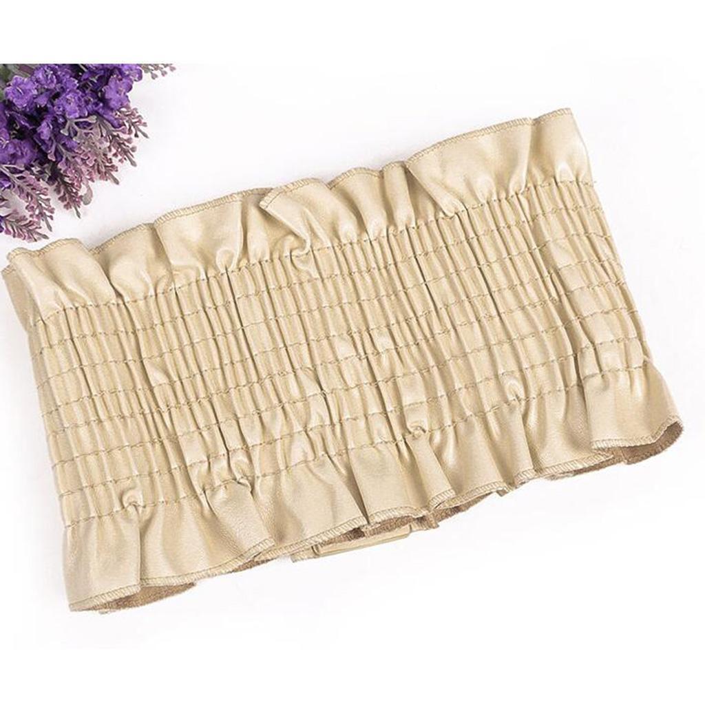 Women Girls PU Leather Wide Waist Belt Elastic Band Corset
