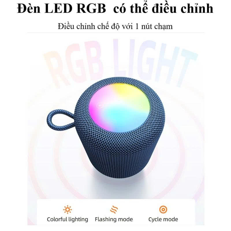 Loa Bluetooth Hoco HC30 Led RGB Bản Nâng Cấp Pin 1800mAh, Bluetooth V5.4, hỗ trợ thẻ nhớ TF, cắm USB phát nhạc - Hàng chính hãng