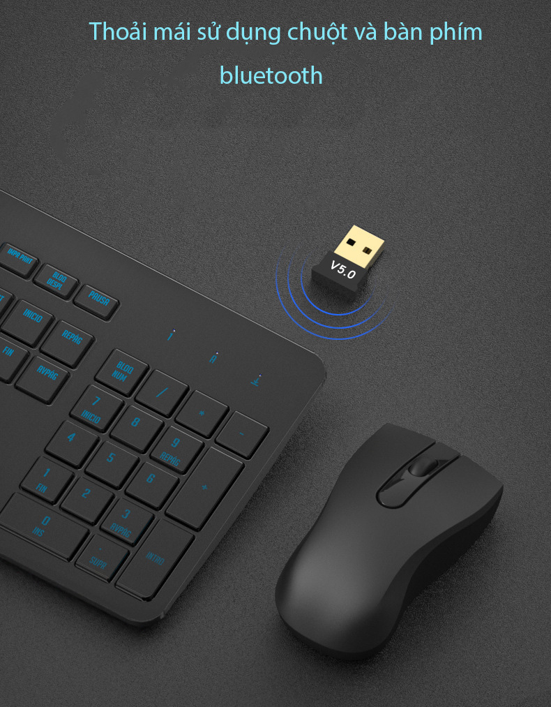 USB BLuetooth 5.0 RiBi USB Dongle - Dùng cho PC, Laptop - Kết nối với tai nghe, loa bluetooth, chuột không dây, gamepad - Hàng chính hãng