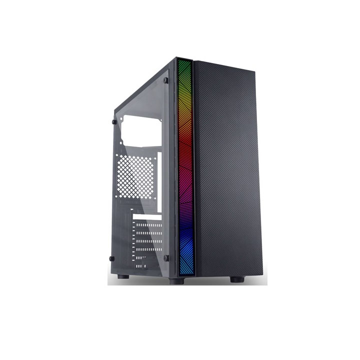 Thùng Máy Tính Case VSP V3-601W White Tích hợp LED RGB - Hàng nhập khẩu