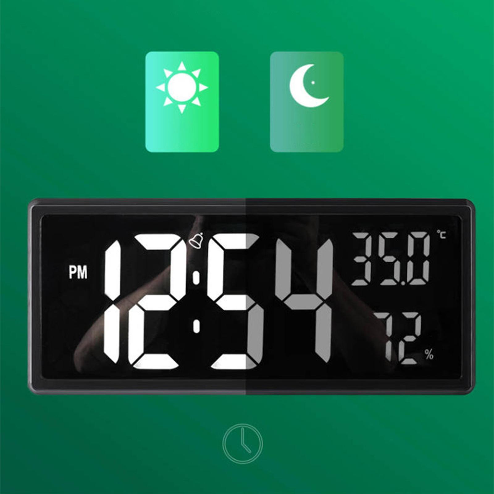 2x Modern Digital Alarm Clock LED Electronic Clock Calendar for Bedroom