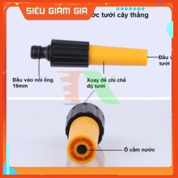 Bộ vòi xịt nước tưới cây, rửa xe VOI-N16.534, Bộ 4 món vòi thẳng + 10m Dây 12/16 mm